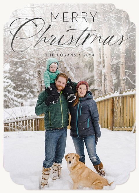 Artistic Lettering Personalized Holiday Cards