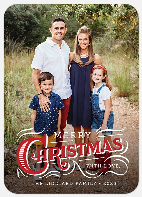 Vintage Christmas Holiday Photo Cards