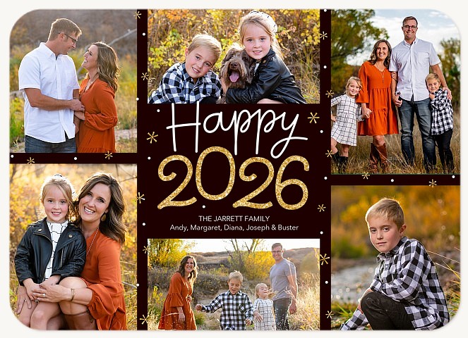 Whimsical Sparkle Personalized Holiday Cards