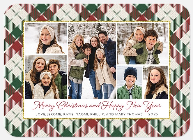 Tartan Fabric Holiday Photo Cards