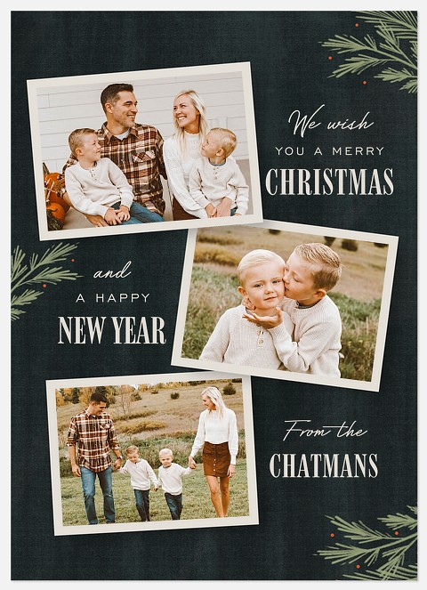 Winter Greens Holiday Photo Cards