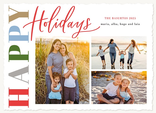 Happy Side Personalized Holiday Cards