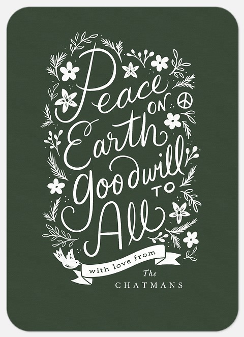 Peaceful Botanicals Holiday Photo Cards