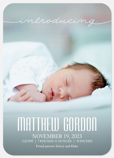 Modern Introductions Baby Birth Announcements