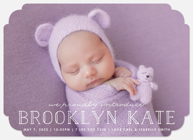 Simply Stated Baby Birth Announcements