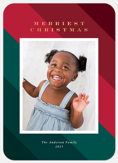 Fanciful Ribbon Holiday Photo Cards