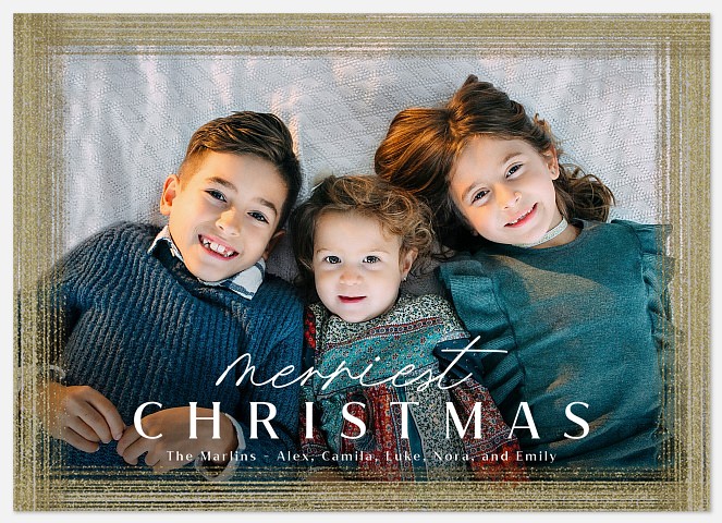 Brushed Glitter Holiday Photo Cards