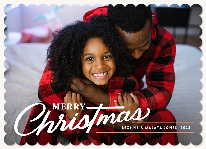 Vintage Lettering Personalized Holiday Cards