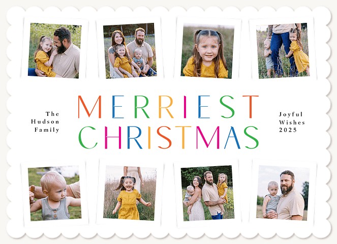 Colorful Wishes Personalized Holiday Cards