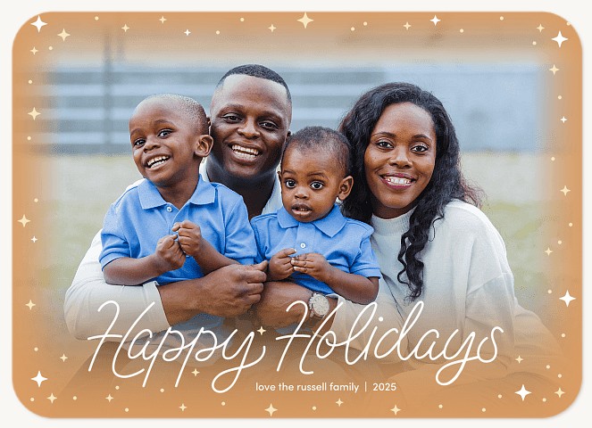 Sparkle Border Personalized Holiday Cards