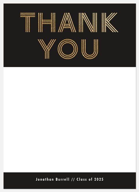 Golden Inline Thank You Cards 