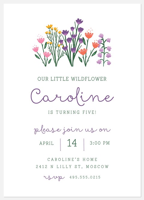 Our Wildflower Kids' Birthday Invitations