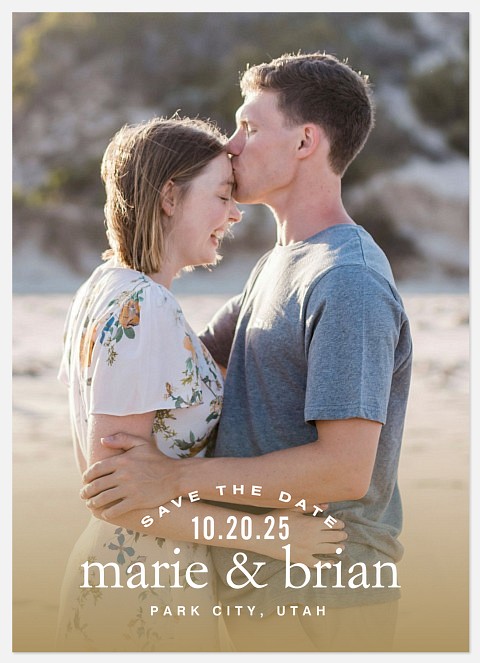 Golden Glow Save the Date Photo Cards