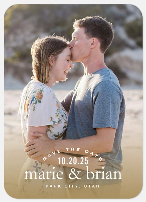 Golden Glow Save the Date Photo Cards