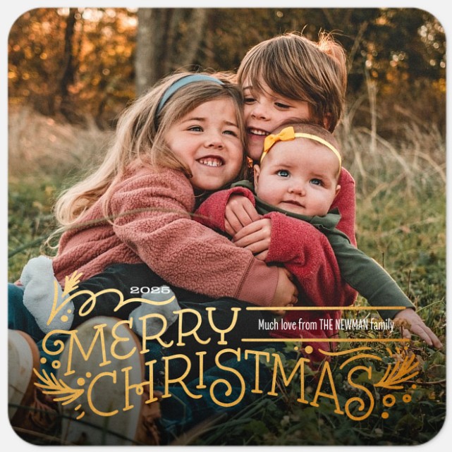Gilded Greetings Holiday Photo Cards