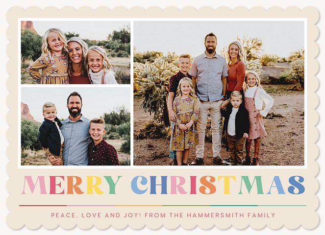Rainbow Nostalgia Personalized Holiday Cards