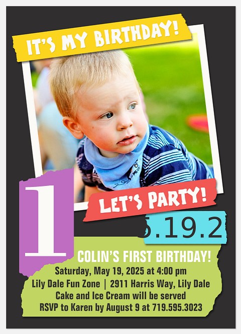 Scrap Book Kids' Birthday Invitations