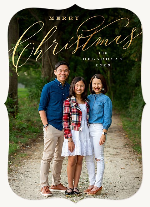 Classy Script Personalized Holiday Cards