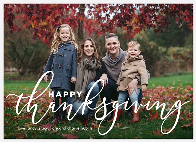 Happy Script Thanksgiving Cards