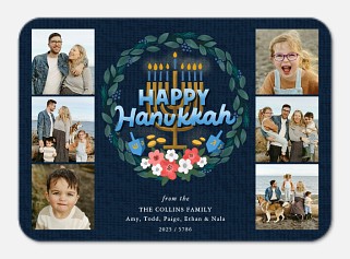 Lot De 6 Cartes De Vœux Hanoukka Avec Enveloppe Pailletée - Carte De