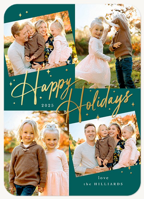 Happy Script Personalized Holiday Cards