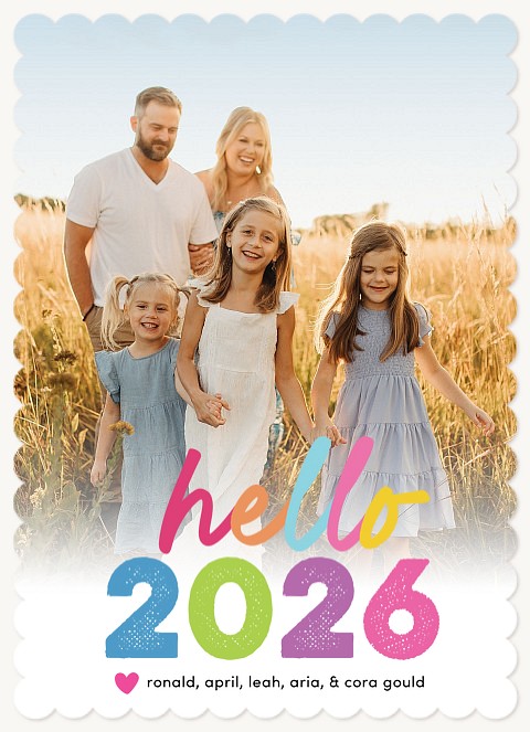 Colorful Year Personalized Holiday Cards