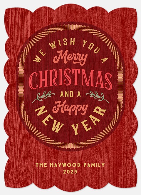 Vintage Type Holiday Photo Cards