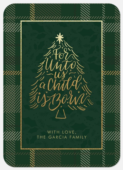 Blessed Tartan Holiday Photo Cards