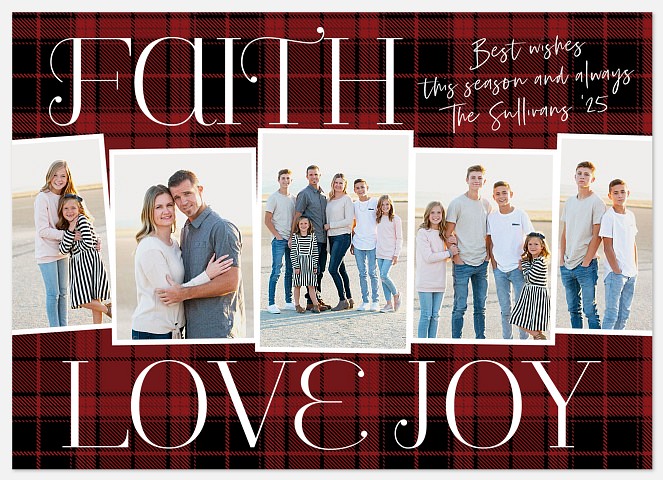 Plaid Panels Holiday Photo Cards