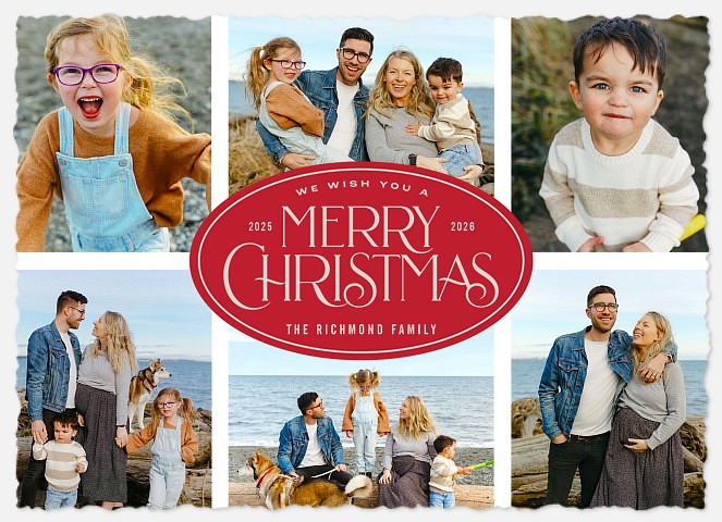 Red Medallion Holiday Photo Cards