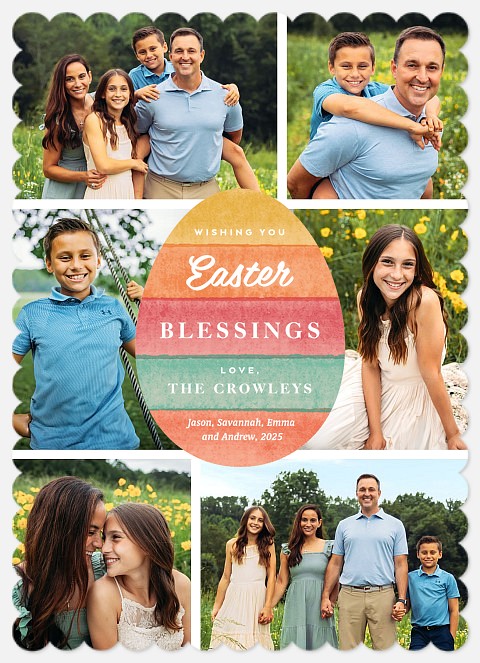 Dip Dyed Egg Easter Photo Cards