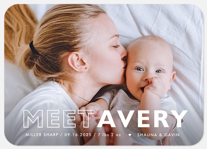 Meet Me Baby Birth Announcements