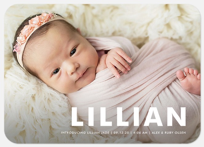 Big Bold Name Baby Birth Announcements