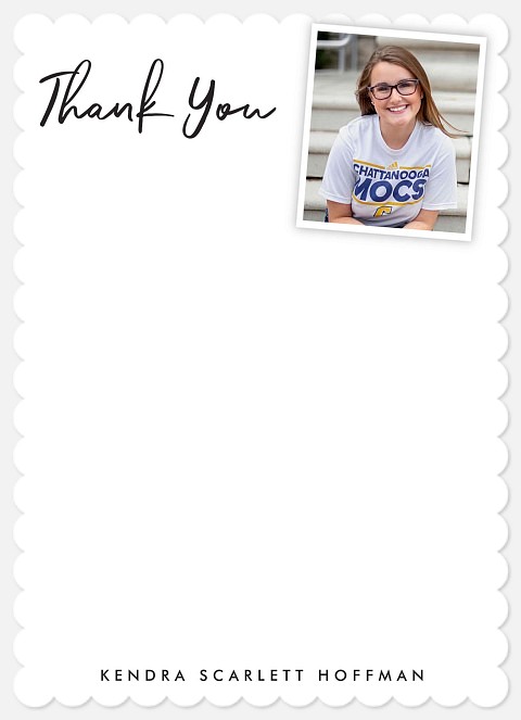 Collegiate Snapshot Thank You Cards 
