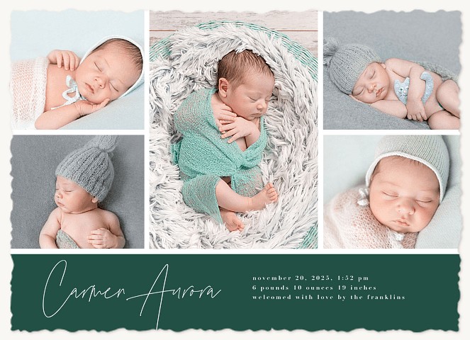Traditional Grid Baby Announcements