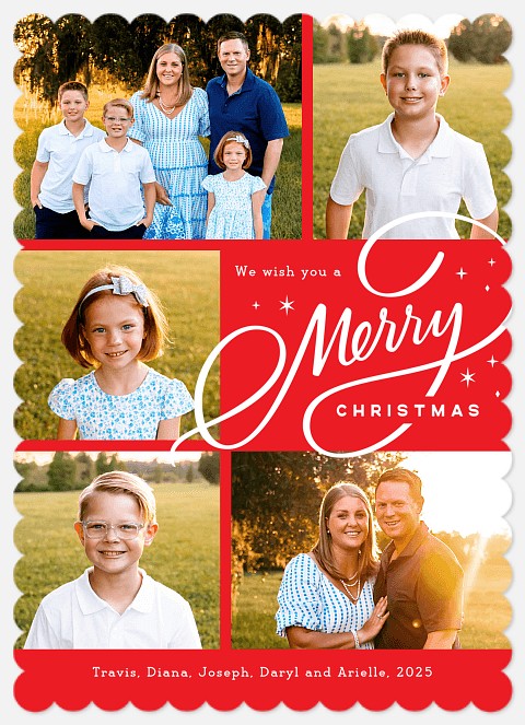 Sweeping Merry Holiday Photo Cards