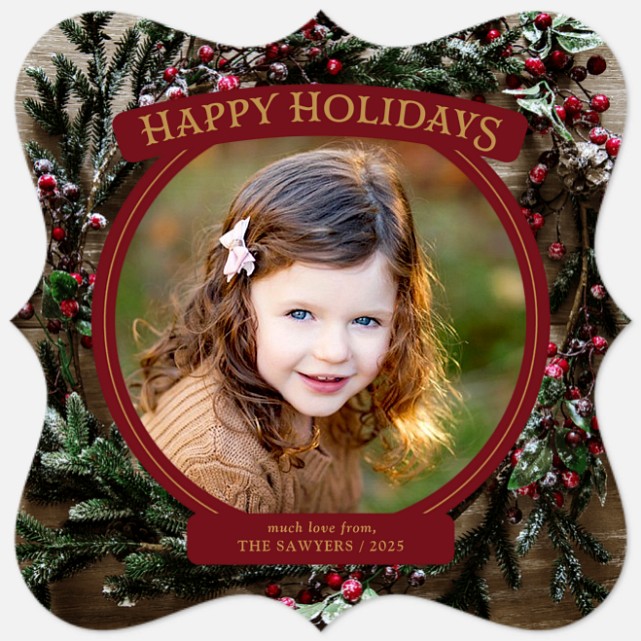 Frosted Wreath Holiday Photo Cards