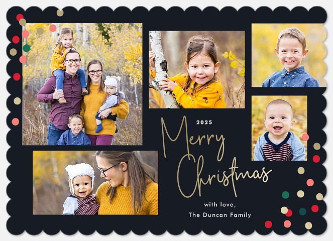Confetti Flurries Holiday Photo Cards