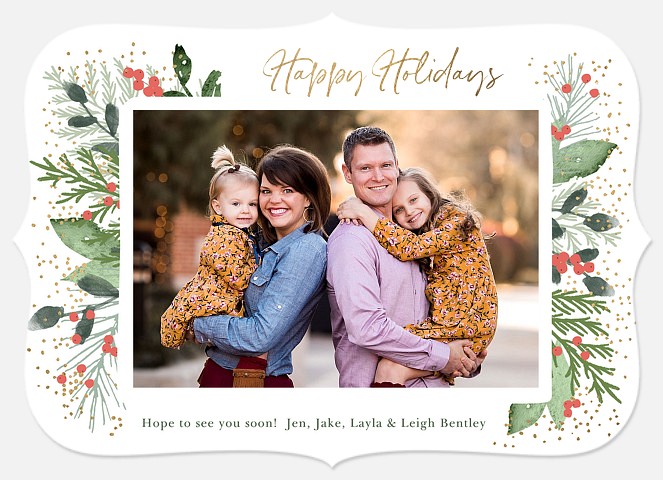 Shimmering Pines Holiday Photo Cards