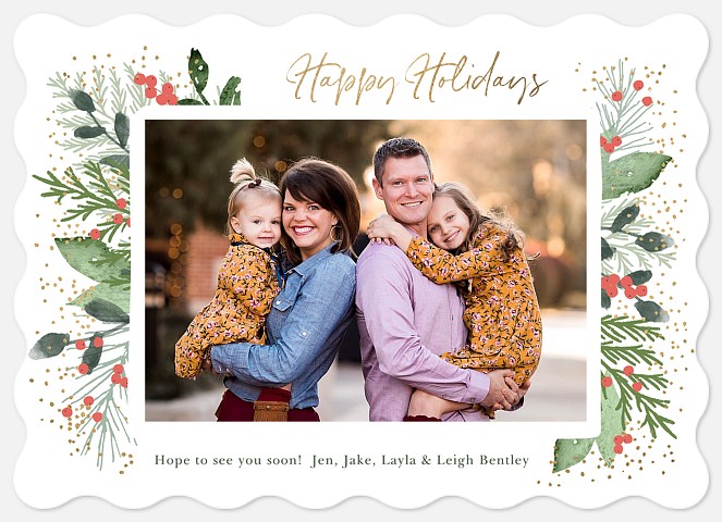 Shimmering Pines Holiday Photo Cards