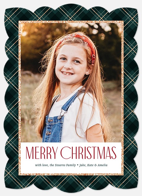 Tartan Border Holiday Photo Cards