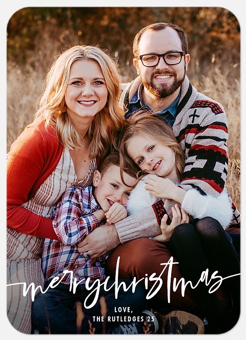 Brush Script Holiday Photo Cards