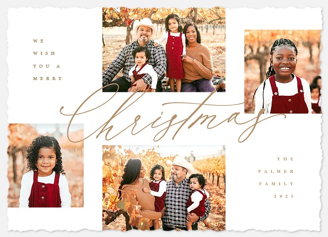 Chic Layout Holiday Photo Cards