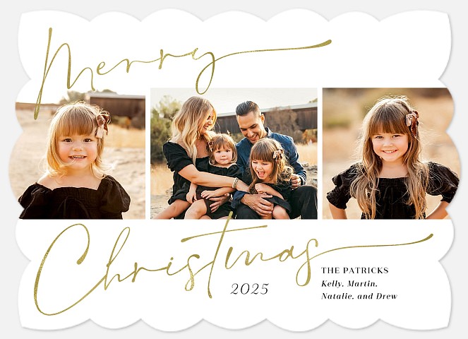 Calligraphic Elegance Holiday Photo Cards
