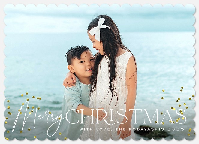 Dazzling Confetti Holiday Photo Cards