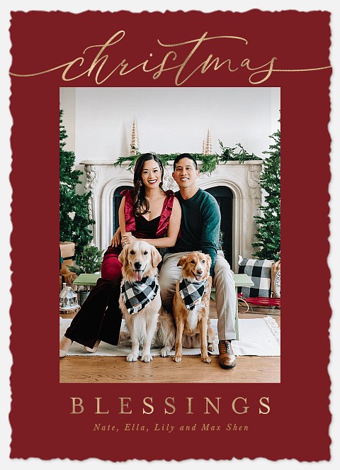 Golden Greeting Holiday Photo Cards