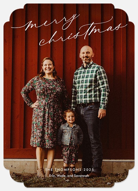 Handwritten Elegance Holiday Photo Cards