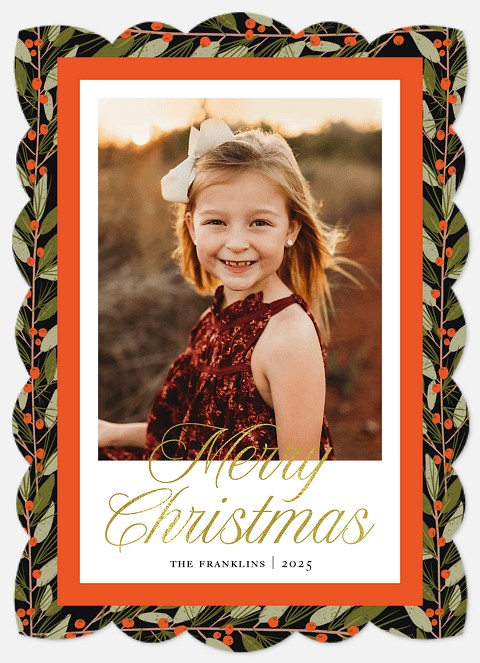 Berry Border Holiday Photo Cards