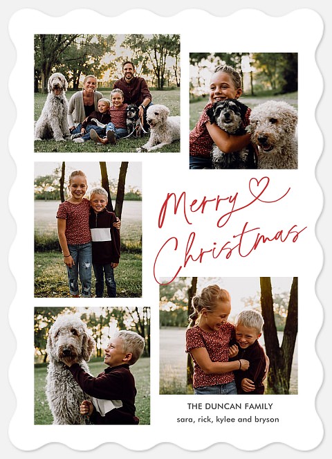 Script Heart Holiday Photo Cards