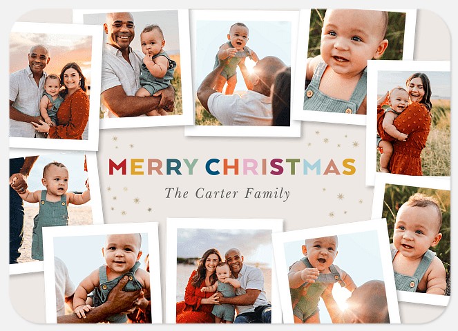 Color Block Cheer Holiday Photo Cards